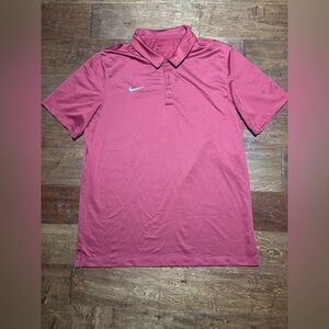 Nike Men's Polo Shirt Maroon with White Swoosh
